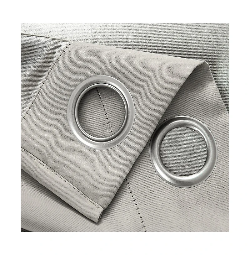 Rt Designers Collection Anchorage Premium Blackout Grommet Curtain Panel 54" x 63" Silver