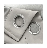 Rt Designers Collection Anchorage Premium Blackout Grommet Curtain Panel 54" x 63" Silver