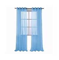 Rt Designers Collection Cara One Sheer Grommet Light Filtering Curtain Panel 54" x 90" Neon