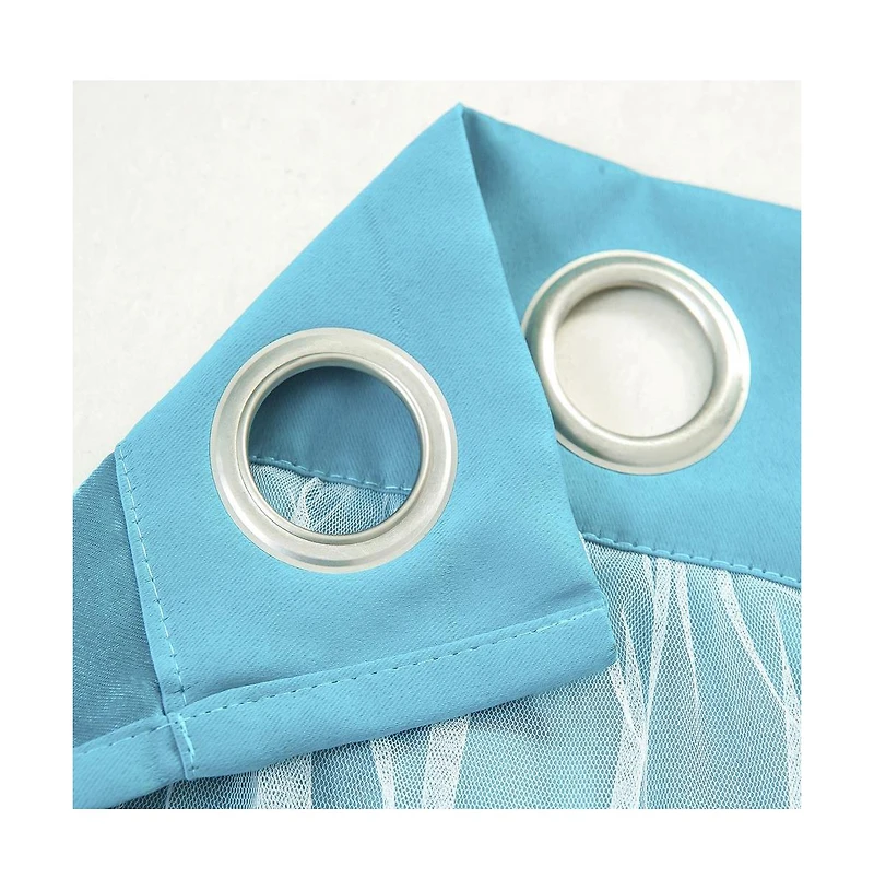 Rt Designers Hendrix Double Layer Blackout Grommet Panel Pair - 2-Piece - 38"x84", Blue