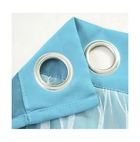 Rt Designers Hendrix Double Layer Blackout Grommet Panel Pair - 2-Piece - 38"x84", Blue