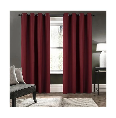 Rt Designers Collection Cabana 100% Blackout Grommet Curtain Panel 54" x 90" Burgundy