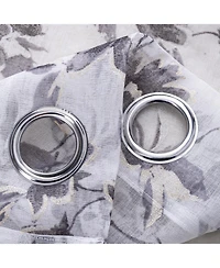 Rt Designers Collection Meadow Grommet Metallic Sheer Printed Doily Curtain Panel 54" x 84" Grey