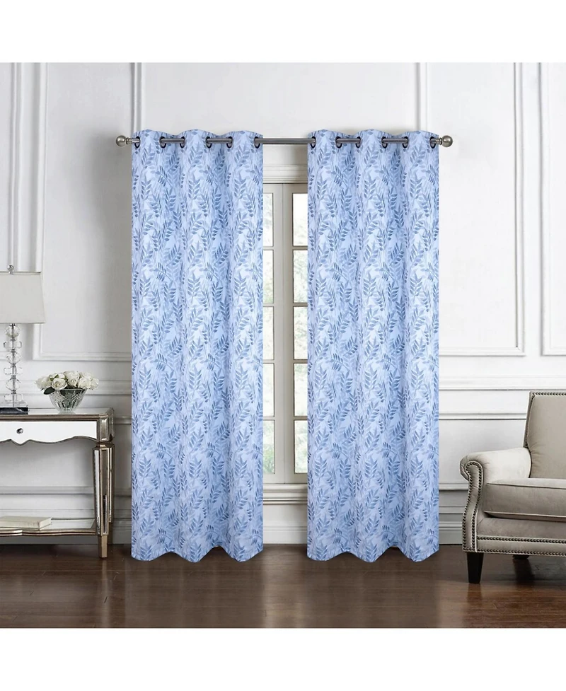 Rt Designer Collection Ellis Jacquard 2 Pack Luxurious Modern Design Curtain Panel Pair 36" x 84" Wedgwood