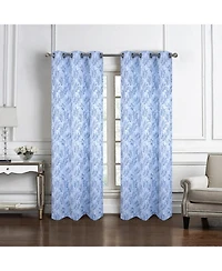 Rt Designer Collection Ellis Jacquard 2 Pack Luxurious Modern Design Curtain Panel Pair 36" x 84" Wedgwood