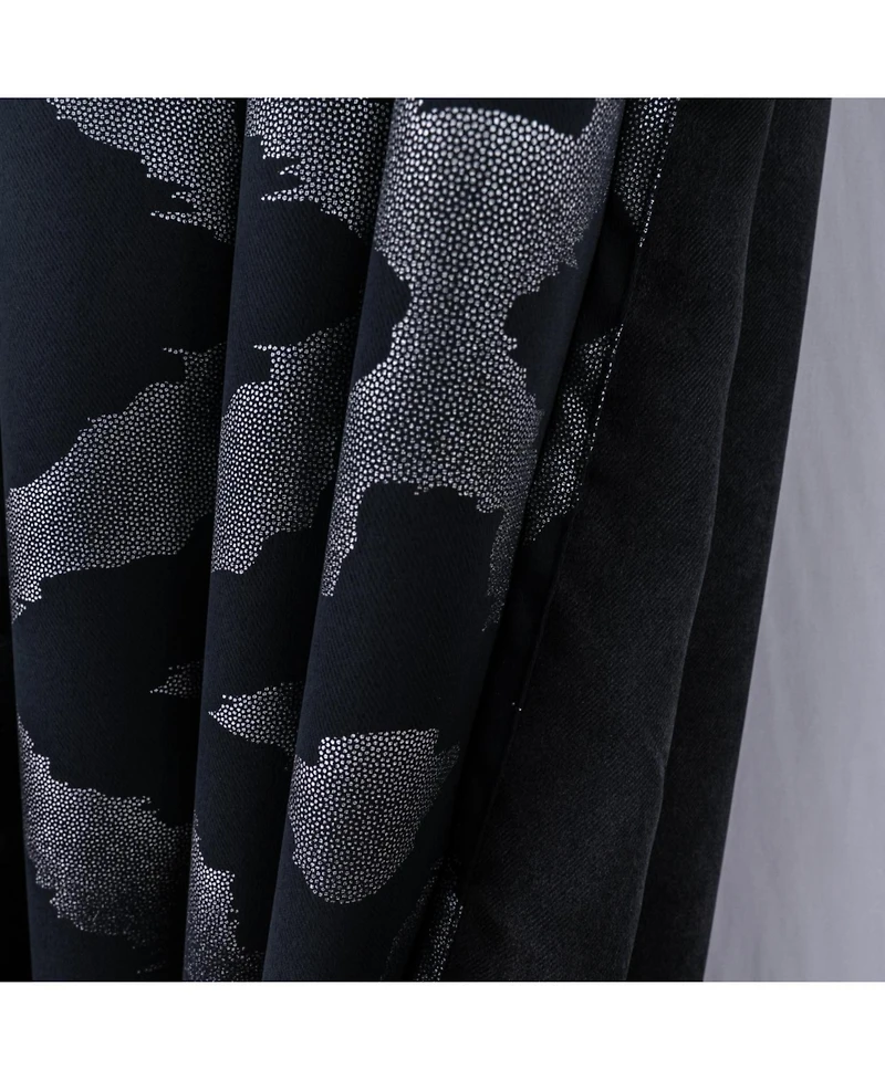 Rt Designer Collection Heathrow Halo Foil Blackout Luxurious Decorative Grommet Curtain Panel 54" x 90