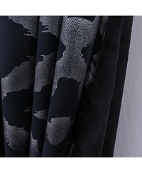 Rt Designer Collection Heathrow Halo Foil Blackout Luxurious Decorative Grommet Curtain Panel 54" x 90