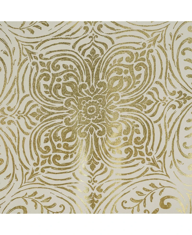 Rt Designer Collection Helena Halo Foil Blackout Luxurious Decorative Grommet Curtain Panel 54" x 90" Taupe
