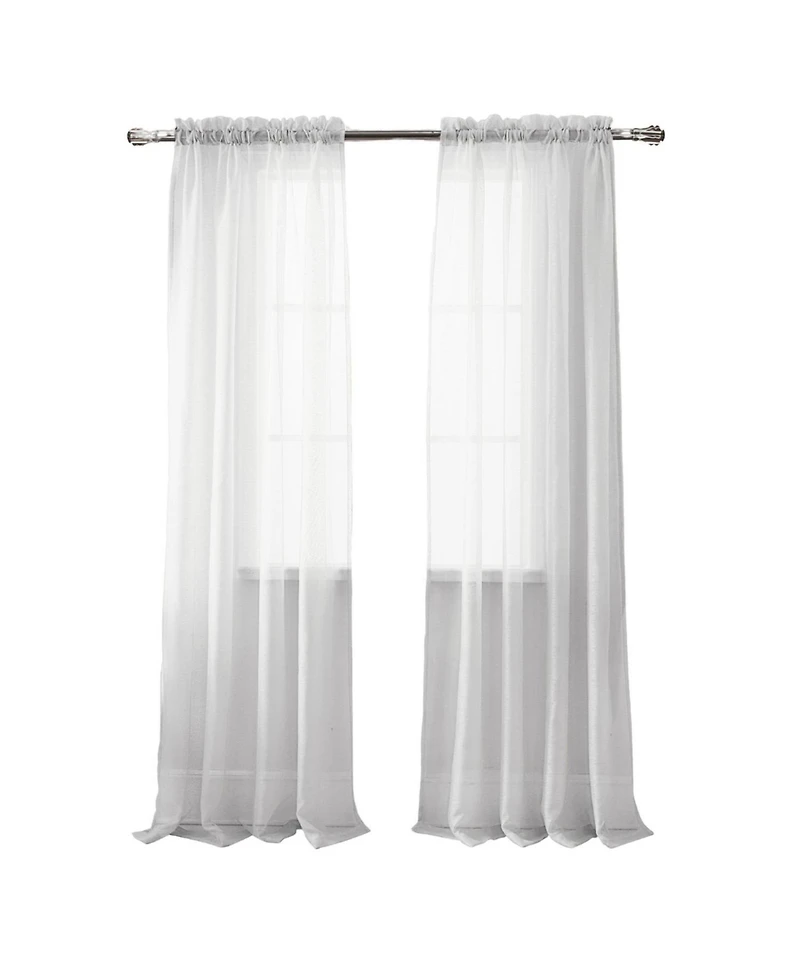 Rt Designer Collection Celine Sheer Luxurious Modern Design Curtain Panel 54" x 84" Beige