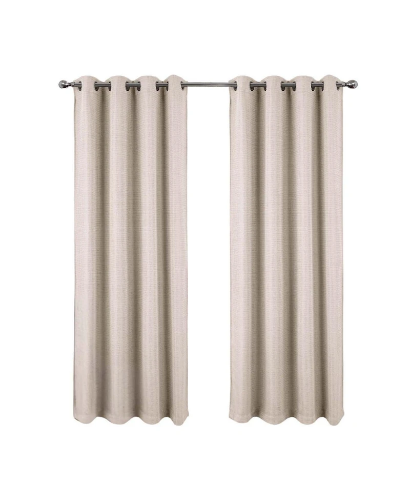Rt Designer Collection Demi Lux Jacquard Blackout Grommet Curtain Panel 52" x 84" Ivory
