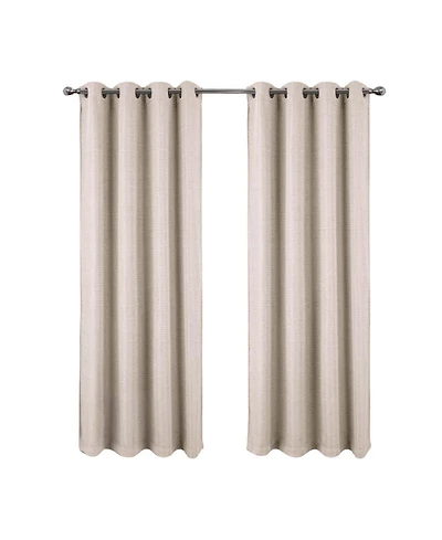 Rt Designer Collection Demi Lux Jacquard Blackout Grommet Curtain Panel 52" x 84" Ivory