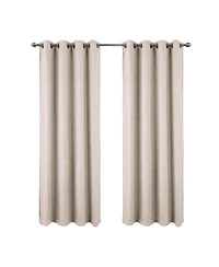 Rt Designer Collection Demi Lux Jacquard Blackout Grommet Curtain Panel 52" x 84" Ivory