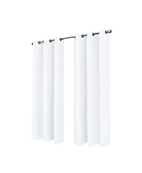 Rt Designer Collection Calypso Shimmer Jacquard 2 Pack Grommet Curtain Panel Pair 36" x 84" White