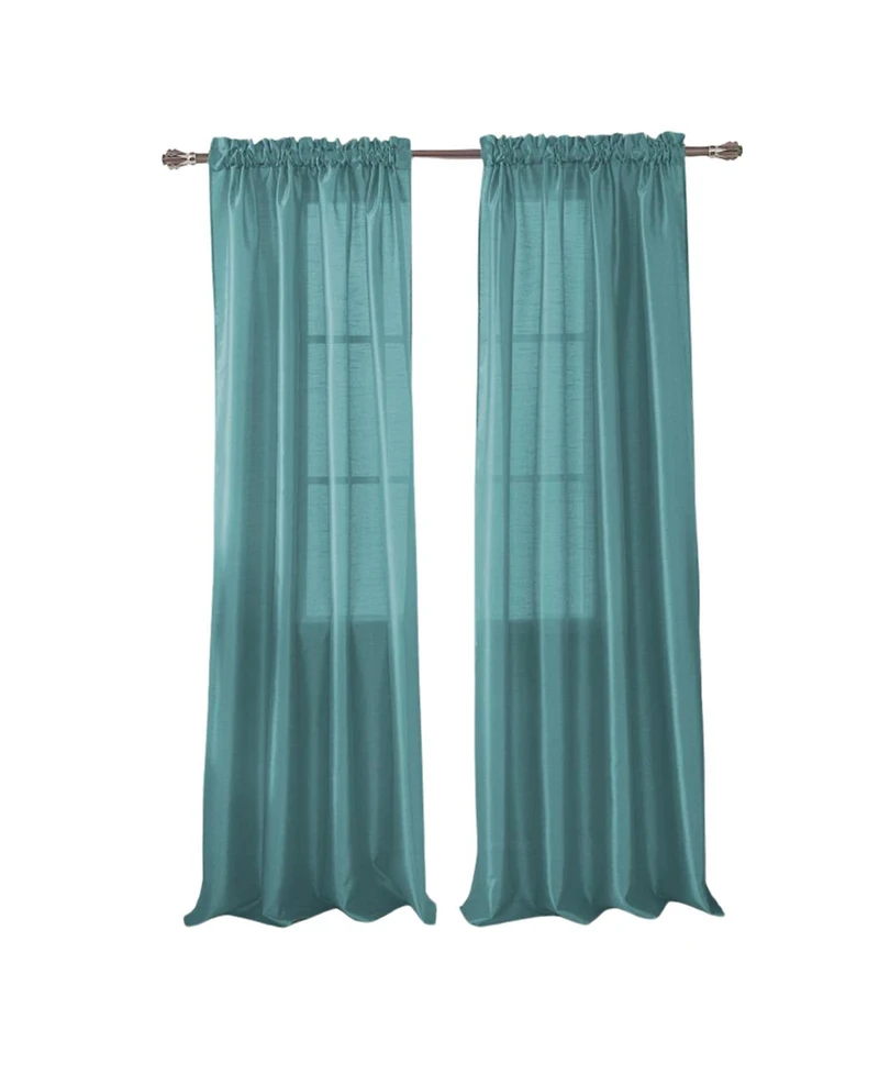 Rt Designers Collection Nikki Premium Rod Pocket Curtain Panel 54" x 95" Teal