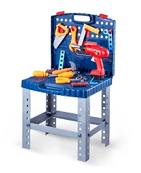 Mecale Kids Workbench, 56 Pcs Tool Bench with Electric Drill & Realistic Tools, Pretend Construction Playset for Boys & Girls Age 3+