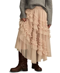 Lucky Brand Women's Mesh Ruffle Maxi Skirt