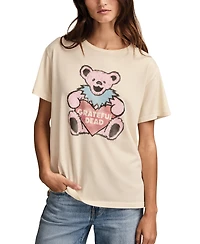 Lucky Brand Women's Grateful Dead Valentine Bear Boyfriend Graphic T-Shirt