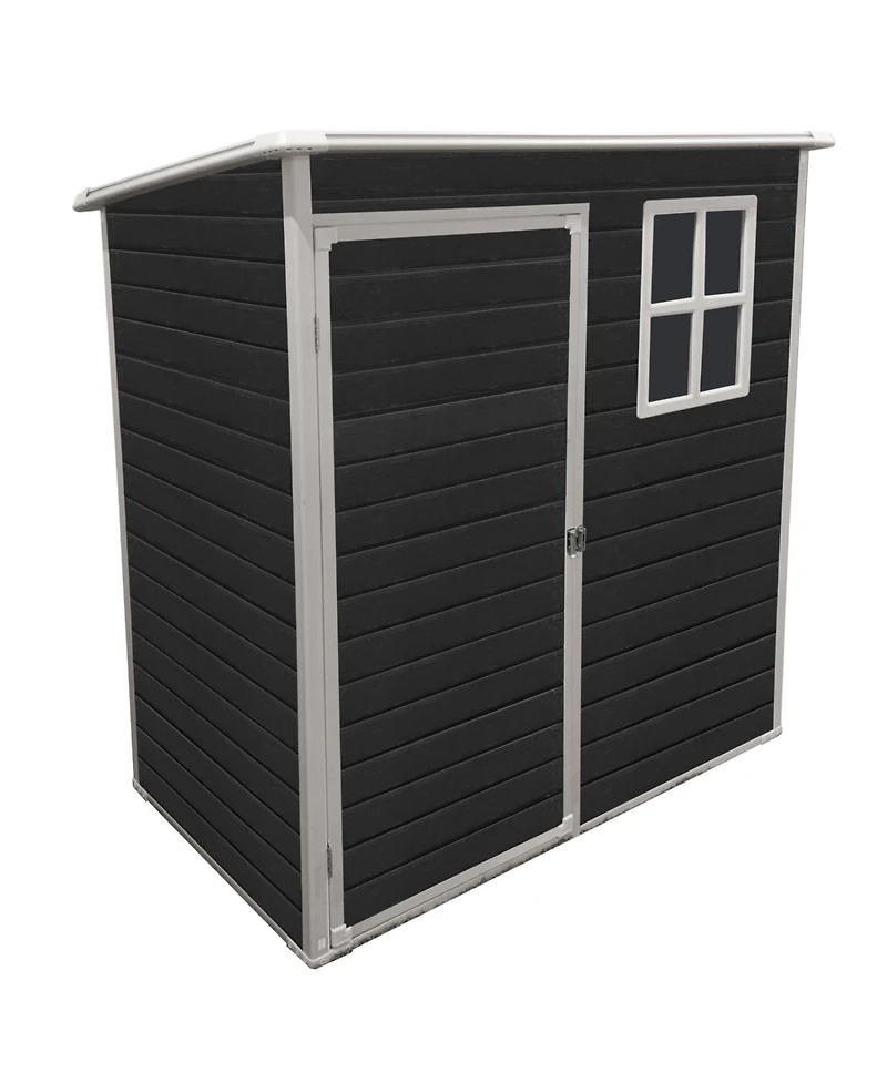 Streamdale 5 ft x 3 ft Outdoor Plastic Storage Shed with floor, Black)