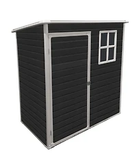 Streamdale 5 ft x 3 ft Outdoor Plastic Storage Shed with floor, Black)