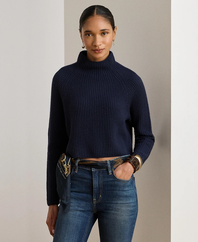 Lauren Ralph Women's Cropped Mock Neck Sweater