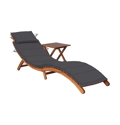 vidaXL Table Natural wood Solid Acacia Sunlounger