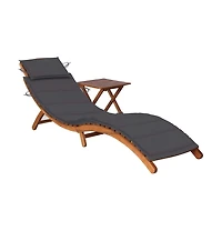 vidaXL Table Natural wood Solid Acacia Sunlounger