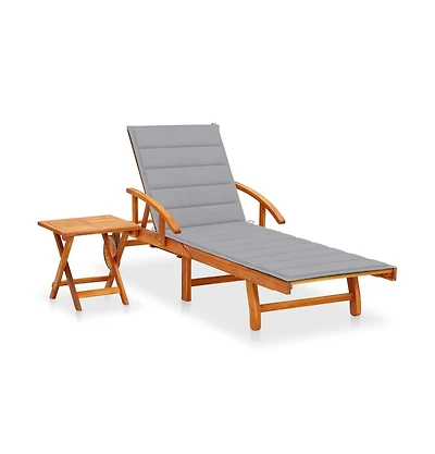 vidaXL Table Acacia Wood Solid Sunlounger
