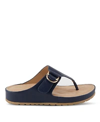 Patrizia Women's Rozeta Toe Thong Sandals with Gold Buckle and Comfort Footbed