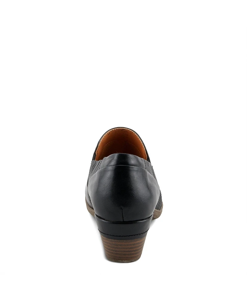 Patrizia Women s Julaneah Embossed Slip-On Shooties with Elastic Fit and Block Heel