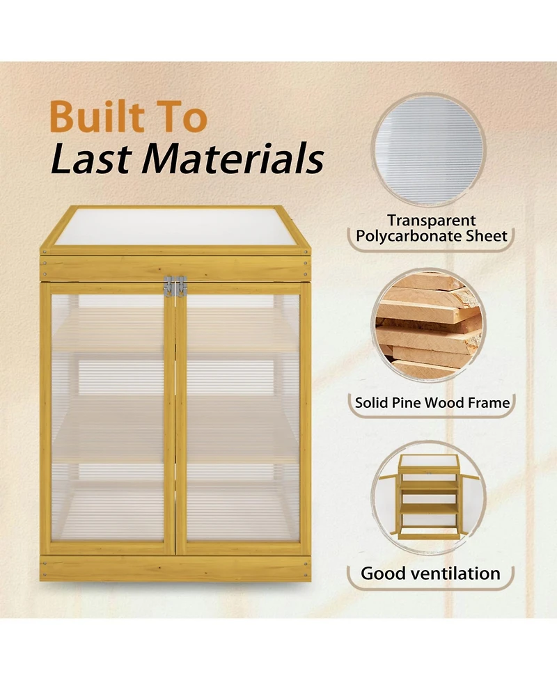 Streamdale Furniture Wooden Cold Frame Greenhouse