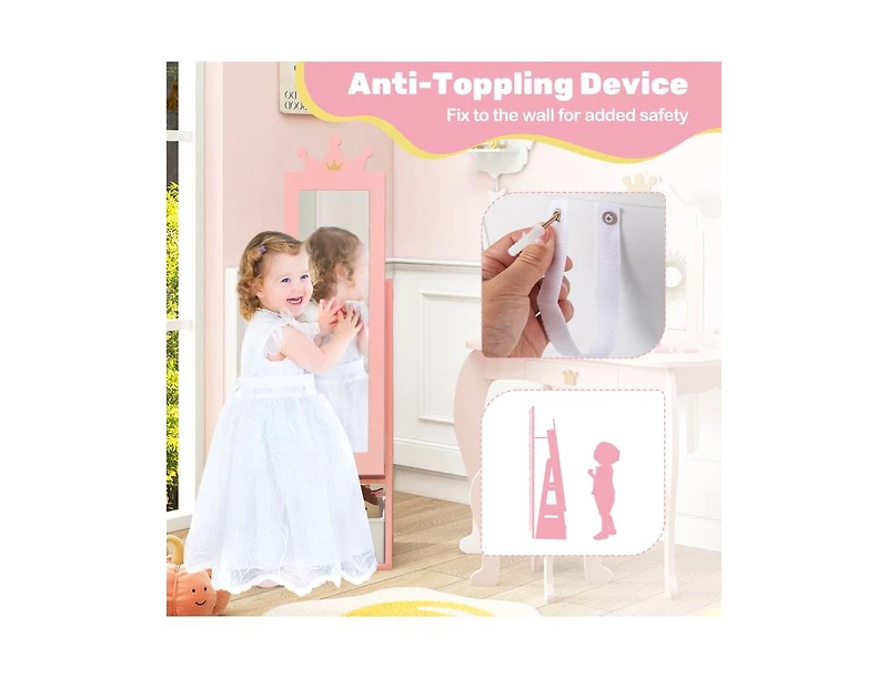 Slickblue Free-Standing Full Length Kids Jewelry Armoire Cabinet