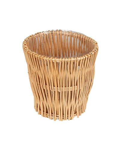 Household Essentials Small Reed Willow Waste Basket, Natural
