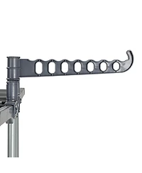 Household Essentials 4 Tier Stainless Steel Laundry Drying Rack with Two Side Wings, Grey