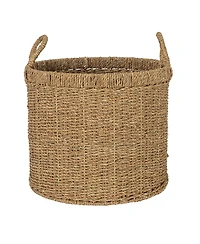 Household Essentials Round Seagrass Basket with Handles, Natural