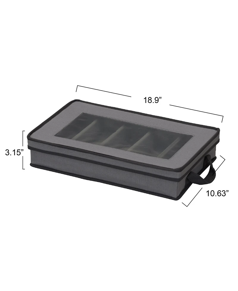 Household Essentials Windowed Flatware Storage Chest, Gray