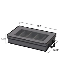 Household Essentials Windowed Flatware Storage Chest, Gray