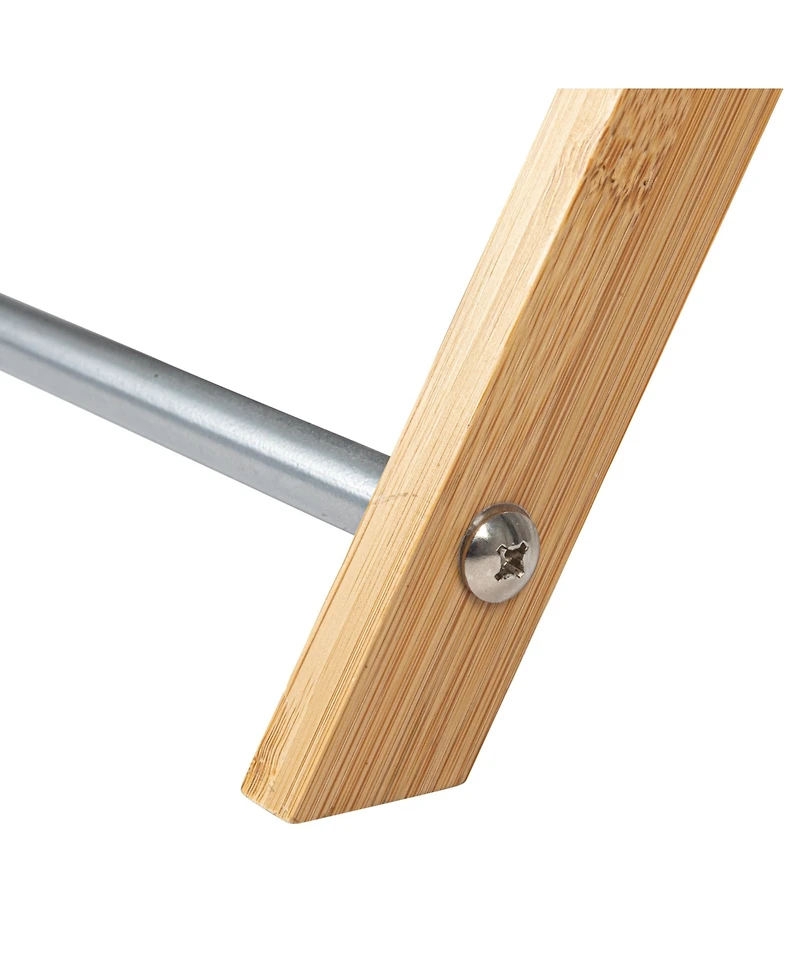 Household Essentials X-Frame Bamboo Hamper, Washable Grey Liner and Bamboo Frame