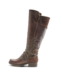 Patrizia Women's Maxie Back Lace Detail Faux Fur Lined Tall Boot