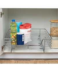 Household Essentials Glidez 20" W Steel Pull-Out Storage Organizer, 1-Tier Design, Chrome
