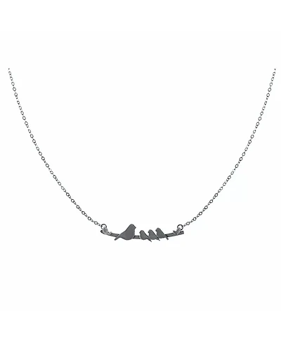 Uncommon Goods Sterling Silver Mother Nestling Birds Necklace
