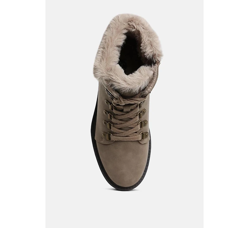 Maranta Faux Fur Collar Ankle Boots