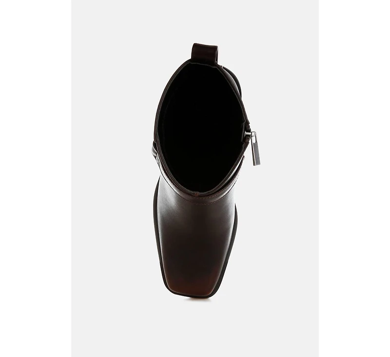 London Rag Baccata Elevated Harness Detail Ankle Boots