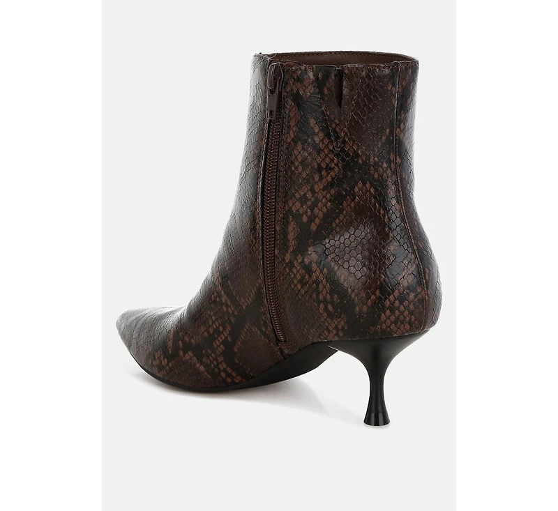 Thymus Faux Leather Kitten Heel Boots