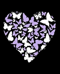 La Pop Art Women's Butterfly Heart Word V-Neck T-Shirt