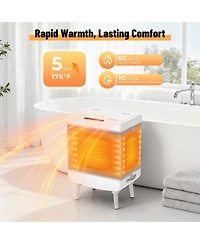 Sugift Bamboo Shower Seat Bench with Underneath Storage Shelf