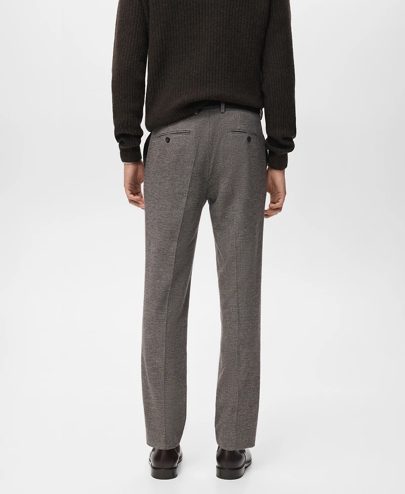 Mango Men's Micro-Houndstooth Flannel Pants