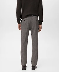 Mango Men's Micro-Houndstooth Flannel Pants