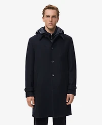 Mango Men's Detachable Hood Wool Coat