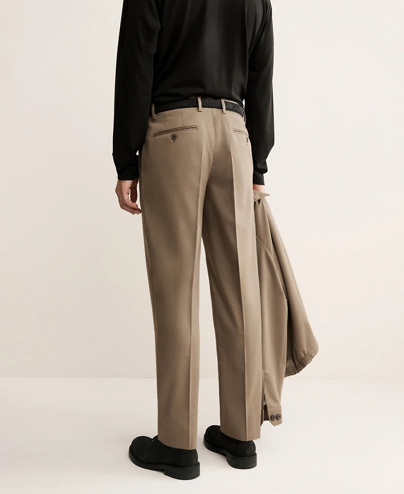 Mango Men's Virgin Wool Pleated Pants