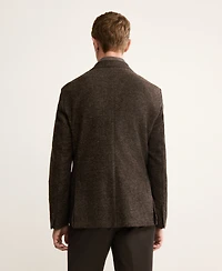 Mango Men's Slim-Fit Micro-Check Wool-Blend Jacket